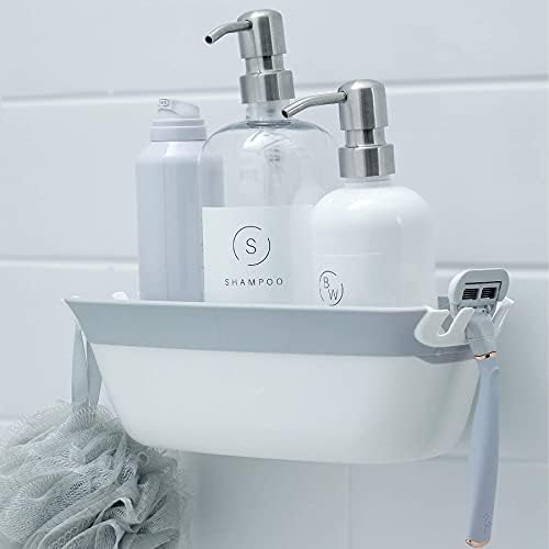 Slipx Solutions פטנט על מארגן מקלחת נעילה פטנטית עם כוסות יניקה | מדף ללא חלודה | הסל מחזיק עד